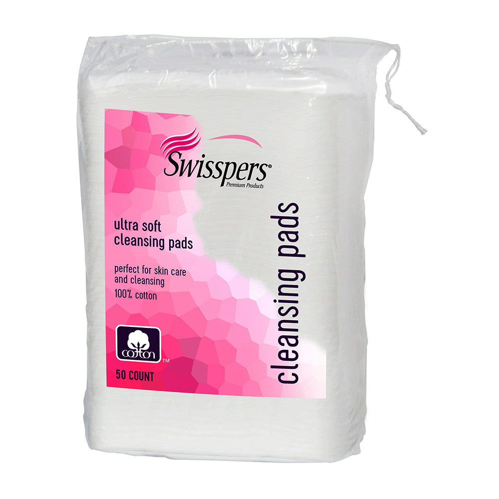 Swisspers Premium Ultra Soft Facial Cleansing 100% Cotton Pads, 50 Ea